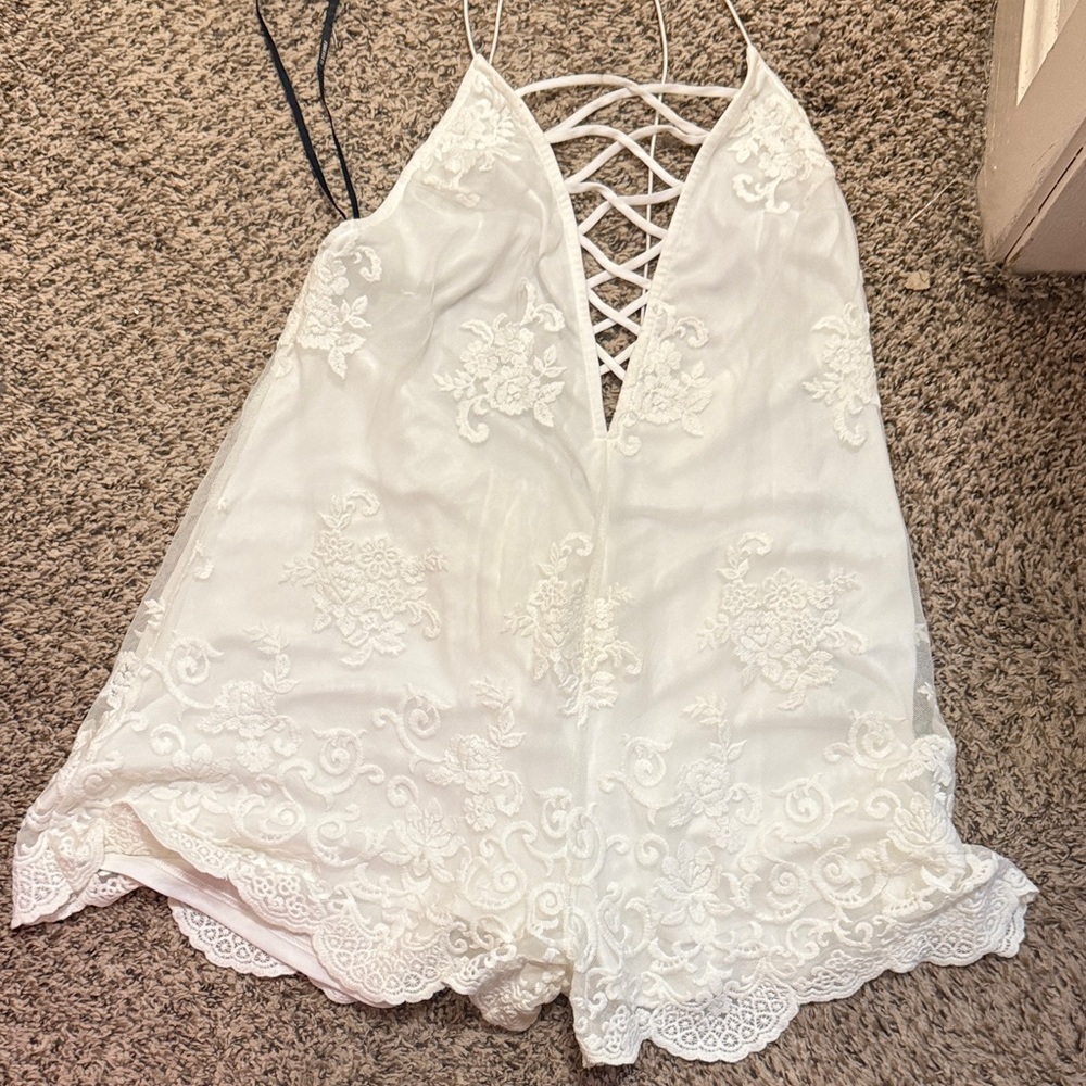 Forever 21 White Lace Romper